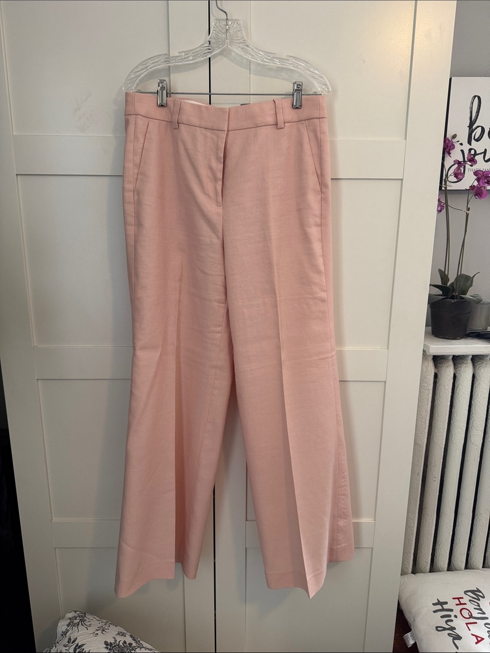 J. Crew Wide-Leg Pants in Pale Peach